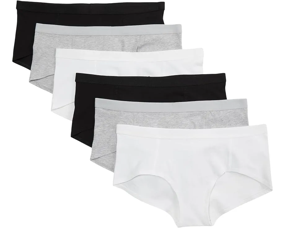 Набор из 6 трусиков-шортиков PACT Everyday из органического хлопка