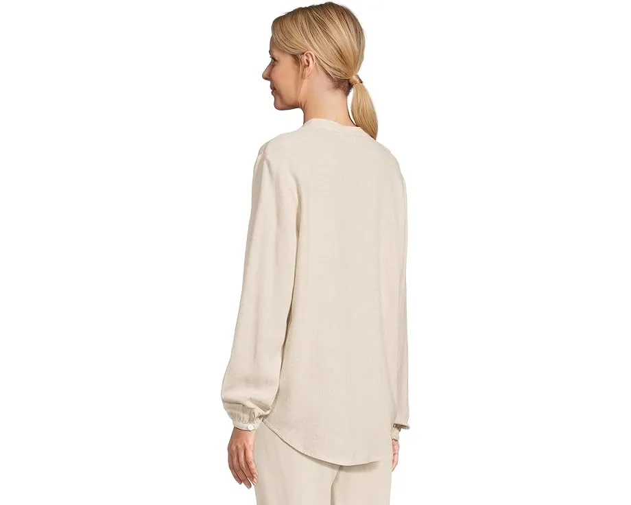 Блуза Barefoot Dreams из льняной смеси с длинными рукавами