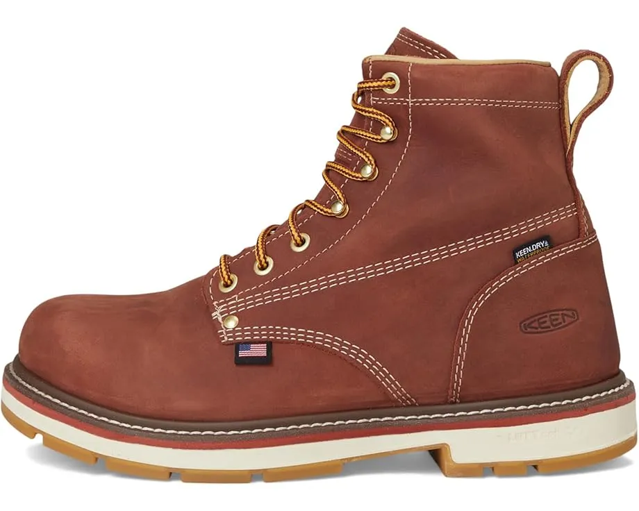 Водонепроницаемые рабочие ботинки KEEN Utility Liberty 6 дюймов с каблуком 90° и кожаным верхом