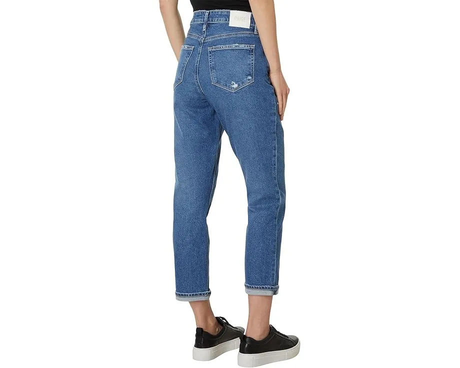 Джинсы PAIGE High Rise Brigitte с прямым кроем и подвернутым краем