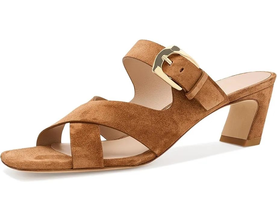 Сланцы Stuart Weitzman Sai Slides 50 на устойчивом каблуке с квадратным носком