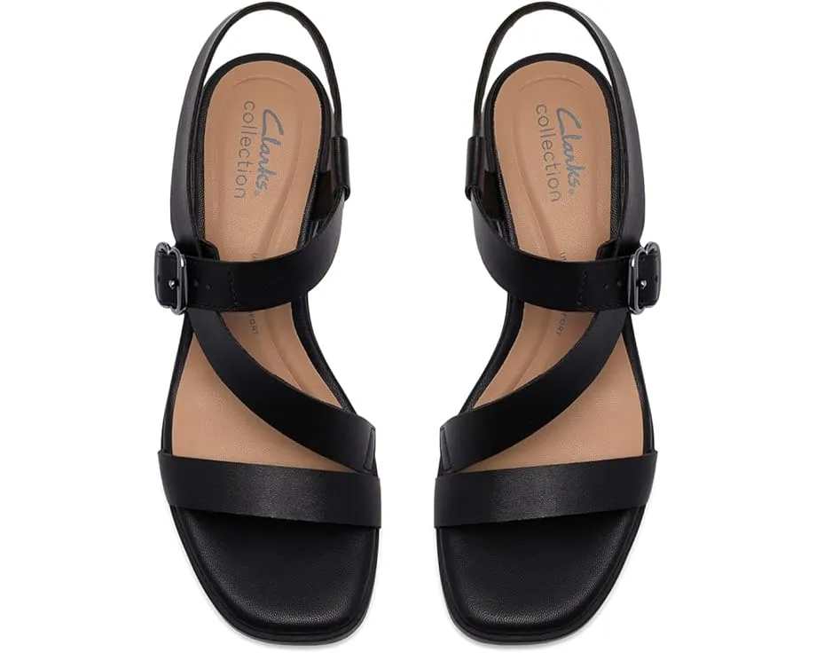 Сандалии Jaylan Sol Clarks на квадратном каблуке с ремешками и стелькой Ultimate Comfort