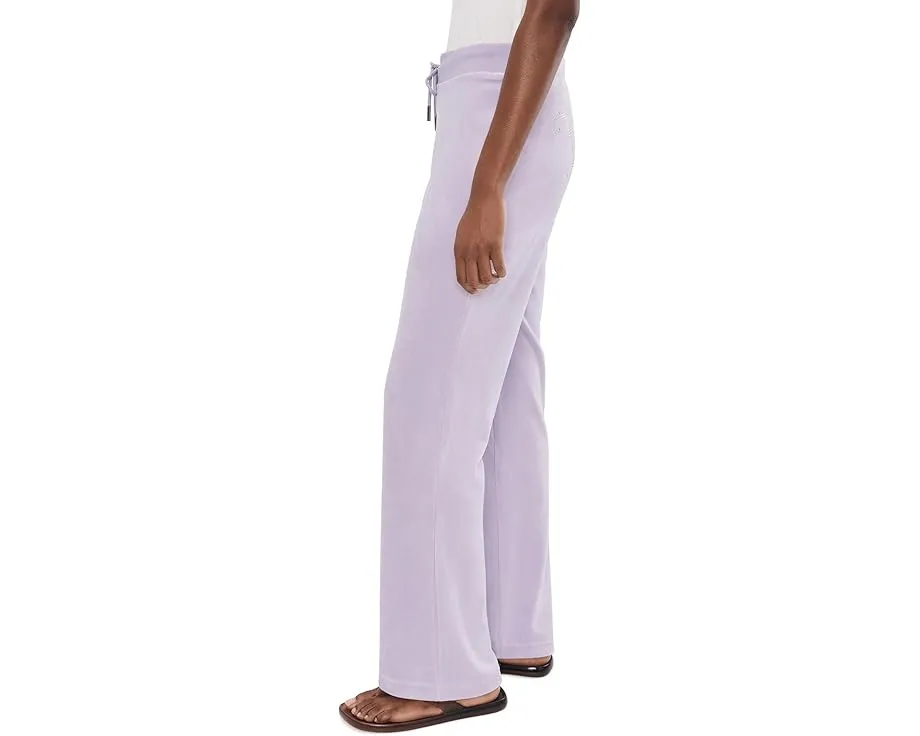 Брюки Juicy Couture из велюра с резинкой и кулиской