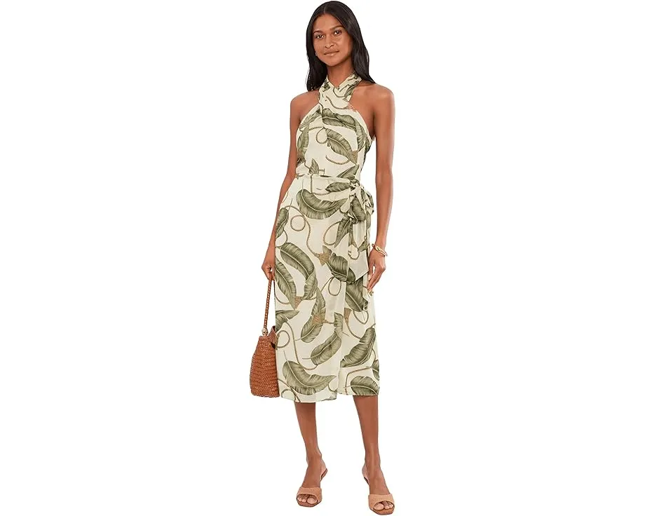 Платье-миди Rope-Print Georgette Halter Lauren Ralph Lauren с принтом канатов