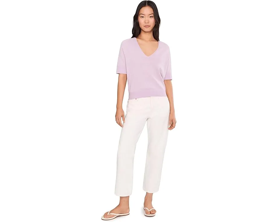 Свитер Lilla P с V-образным вырезом и рукавами-кимоно из тонкой хлопковой смеси