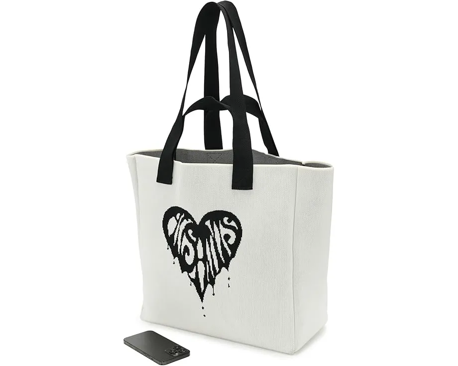 Сумка тоут AllSaints Izzy Heart E/W с графикой в виде сердца и двумя ручками