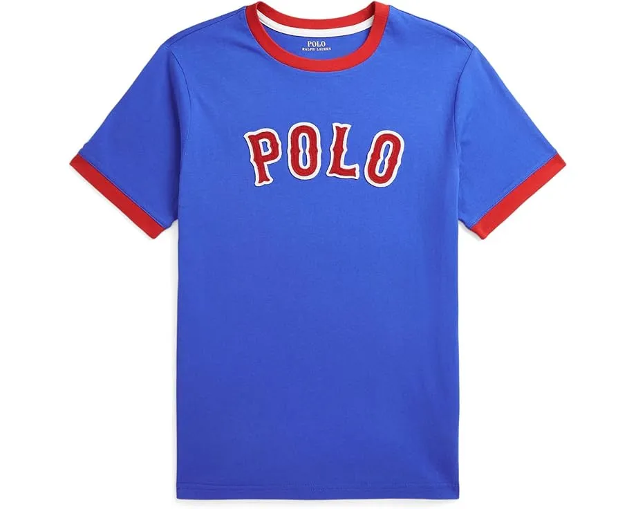 Футболка Polo Ralph Lauren Kids из хлопкового джерси с бейсбольным логотипом для старших детей