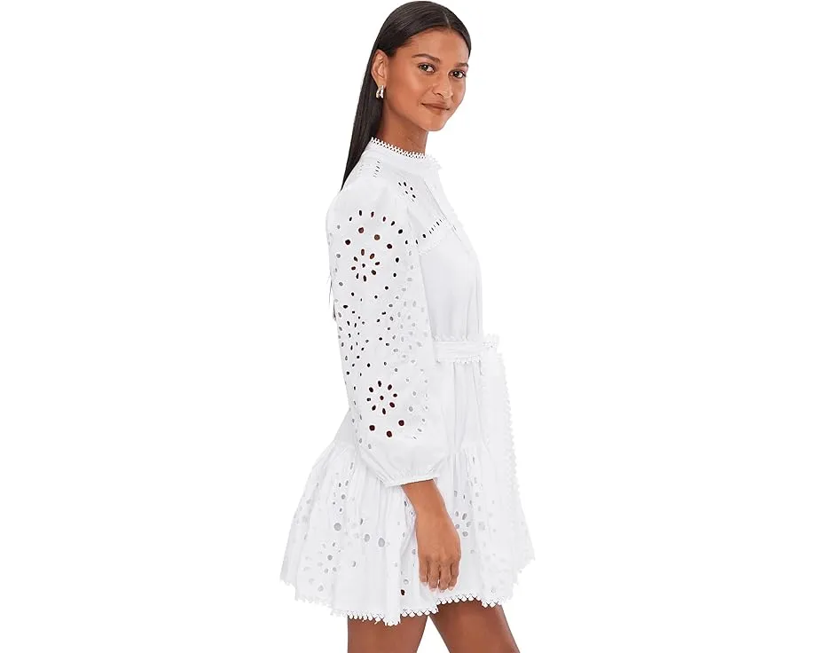 Платье-рубашка Avec Les Filles с длинным рукавом и ажурными деталями