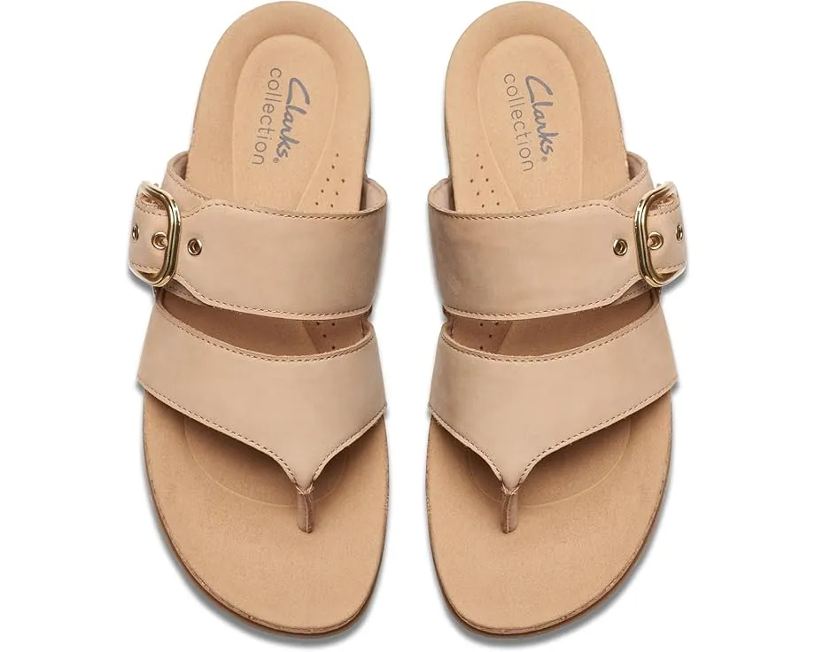 Плоские сандалии Clarks Reileigh Park в стиле вьетнамок с кожаным верхом