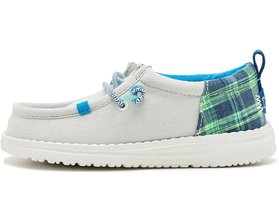 Детские слипоны Hey Dude Kids Wally Funk Prep Plaid с клетчатым верхом и мягкой стелькой