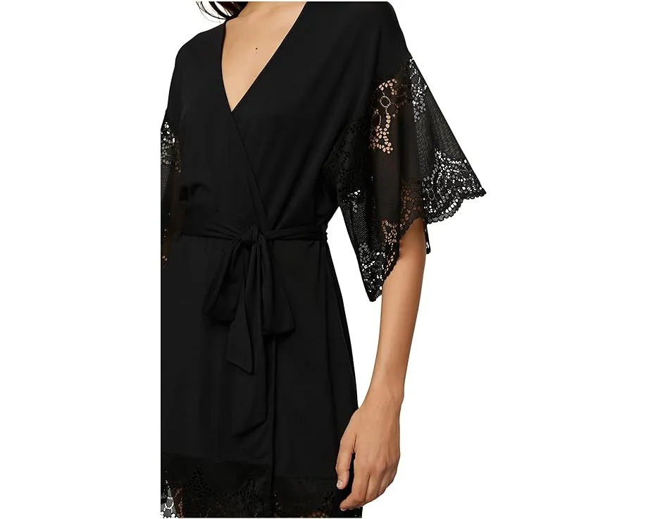 Халат Eberjey Beatrix с кружевом и поясом