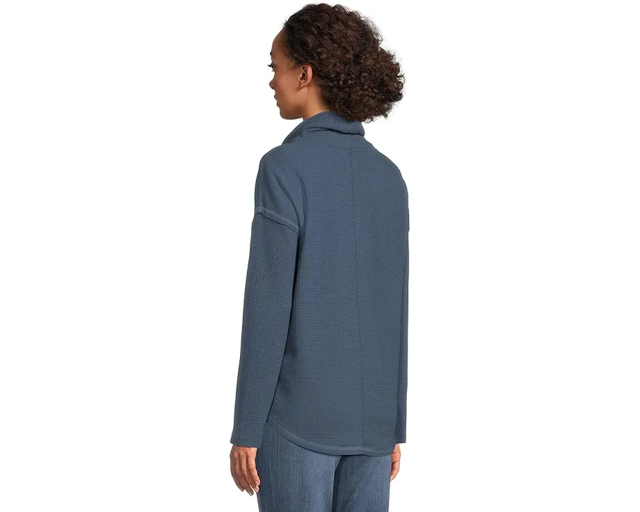 Свитер Lilla P с округлым подолом и воротником стойкой из текстурированного материала