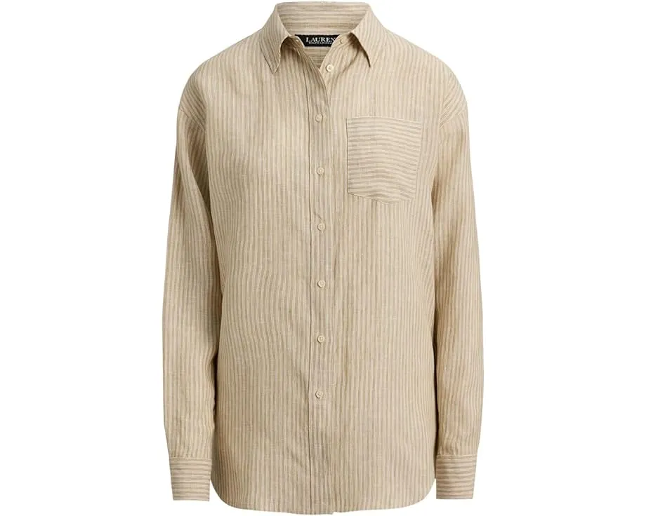 Рубашка Lauren Ralph Lauren свободного кроя из льна в полоску