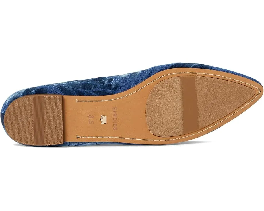 Лоферы Birdies The Sparrow из бархата с вышивкой и острым носком