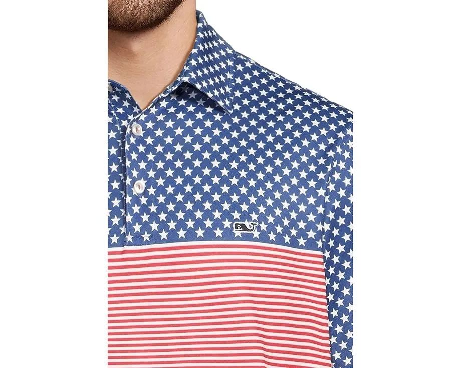 Polo Bradley Stripe Sankaty от Vineyard Vines с защитой UPF 50+