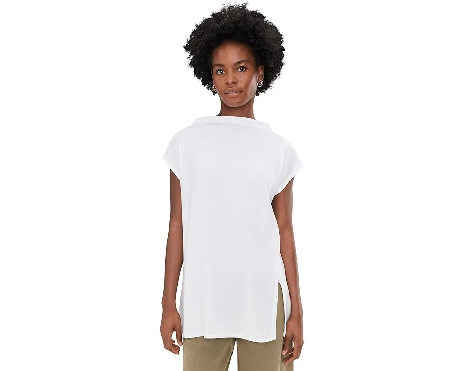 Туника Eileen Fisher с воротником-воронкой из ребристого трикотажа