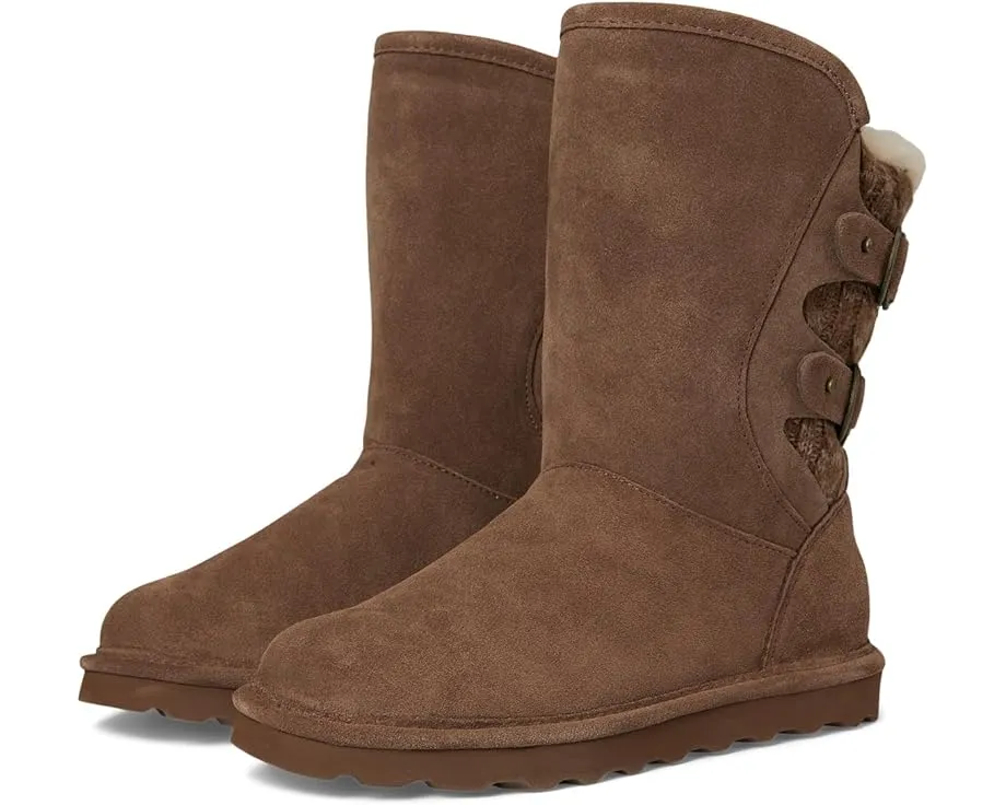 Зимние угги Bearpaw Jenni из замши с меховой отделкой и декоративной пряжкой