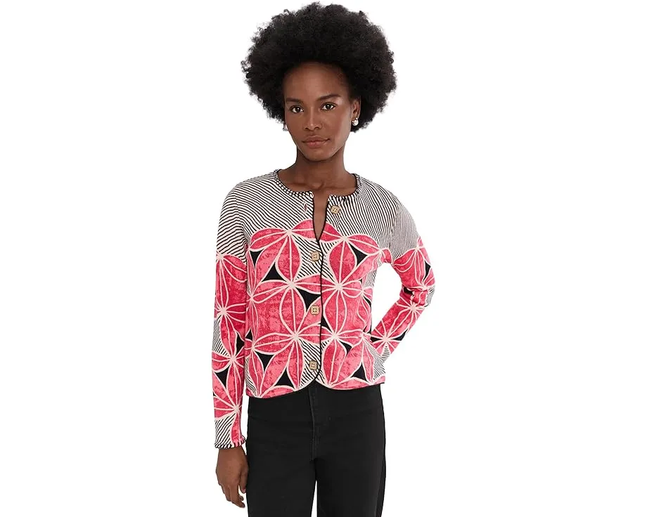 Кардиган NIC+ZOE Gallery Walk с ручной печатью и деревянными пуговицами