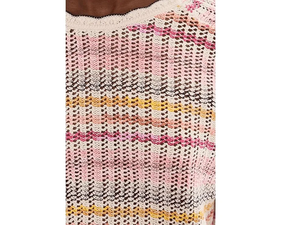 Свитер NIC+ZOE Melange Mix с фактурной вязкой и круглым вырезом