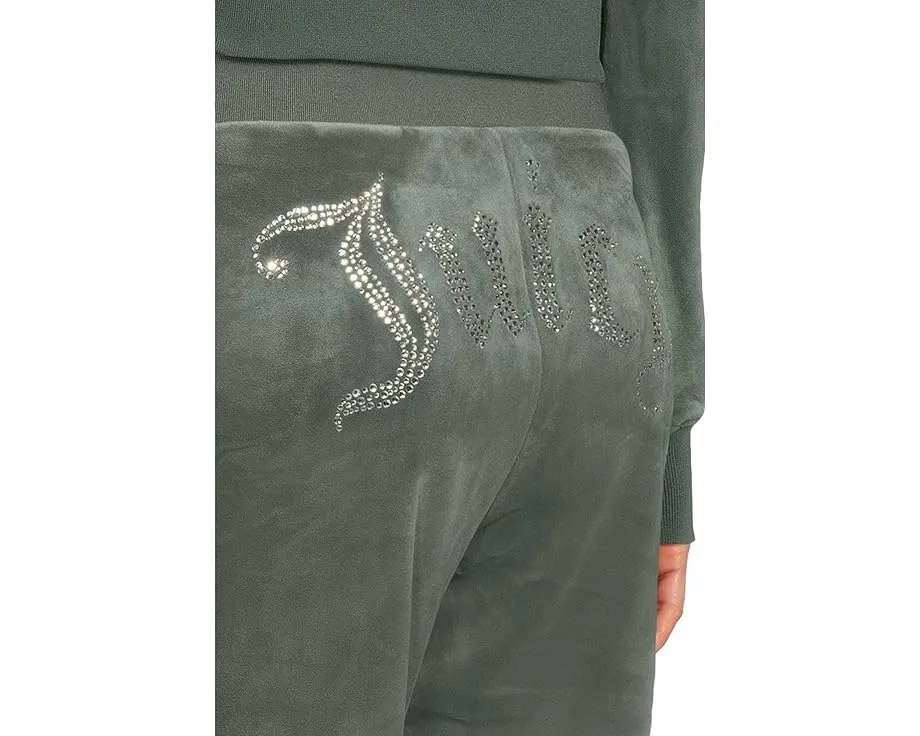 Вельветовые брюки Juicy Couture с резинкой на поясе и шнурком