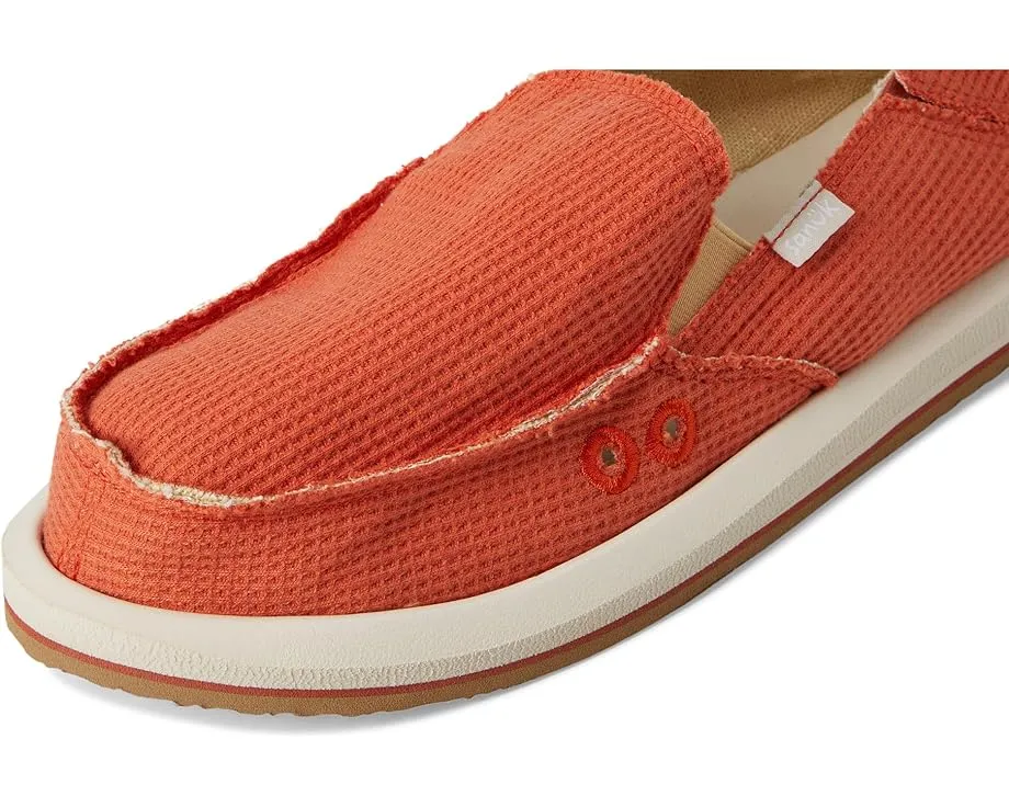 Sanuk Donna Waffle Knit с вафельной вязкой и стелькой Soft Top с защитой от запаха