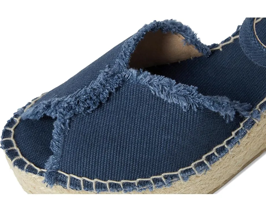 Сандалии Toni Pons Isaura из хлопка с бахромой на клиновидном каблуке