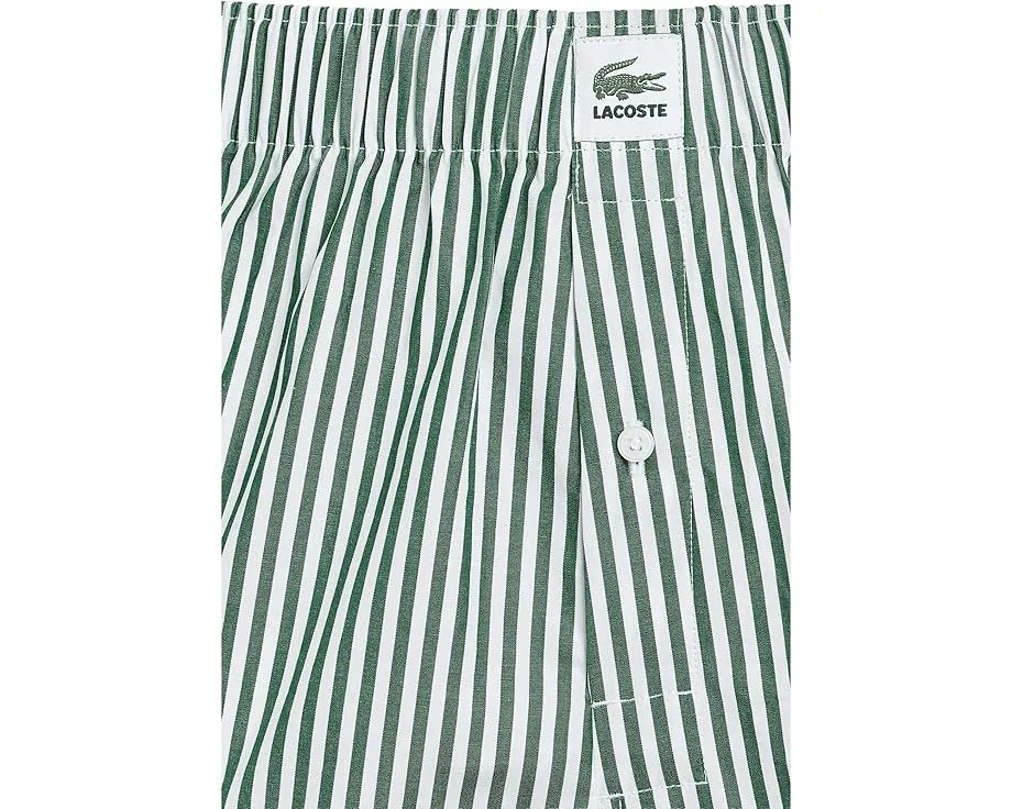 3 пары трусов-боксеров Lacoste из полосатого хлопкового поплина
