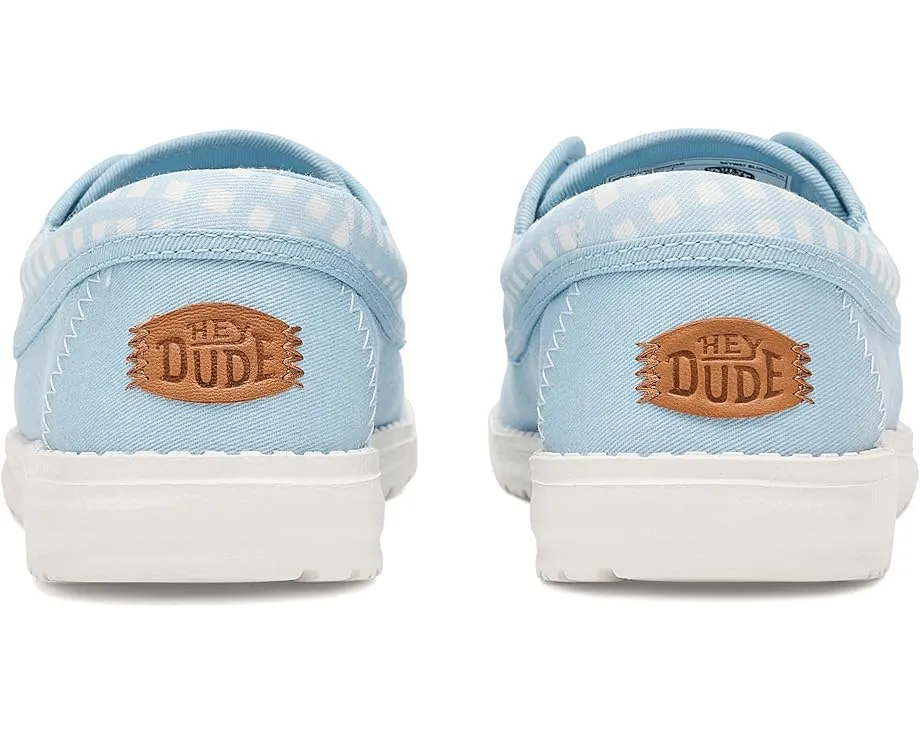 Слипоны Hey Dude Wendy Cru Gingham с клетчатым принтом