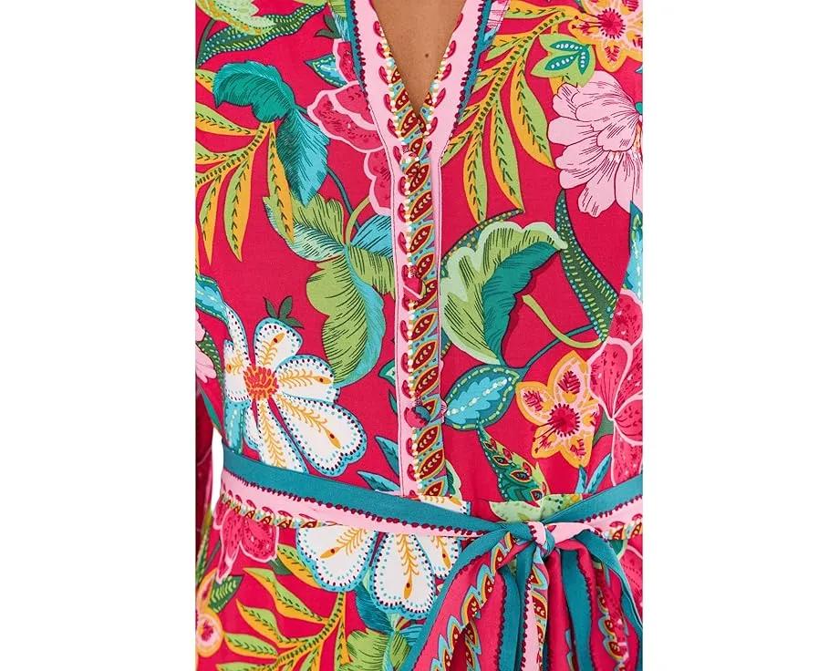 Платье миди Rayon Printed с длинными рукавами от Adrianna Papell