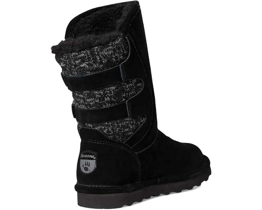 Зимние угги Bearpaw Jenni из замши с меховой отделкой и декоративной пряжкой