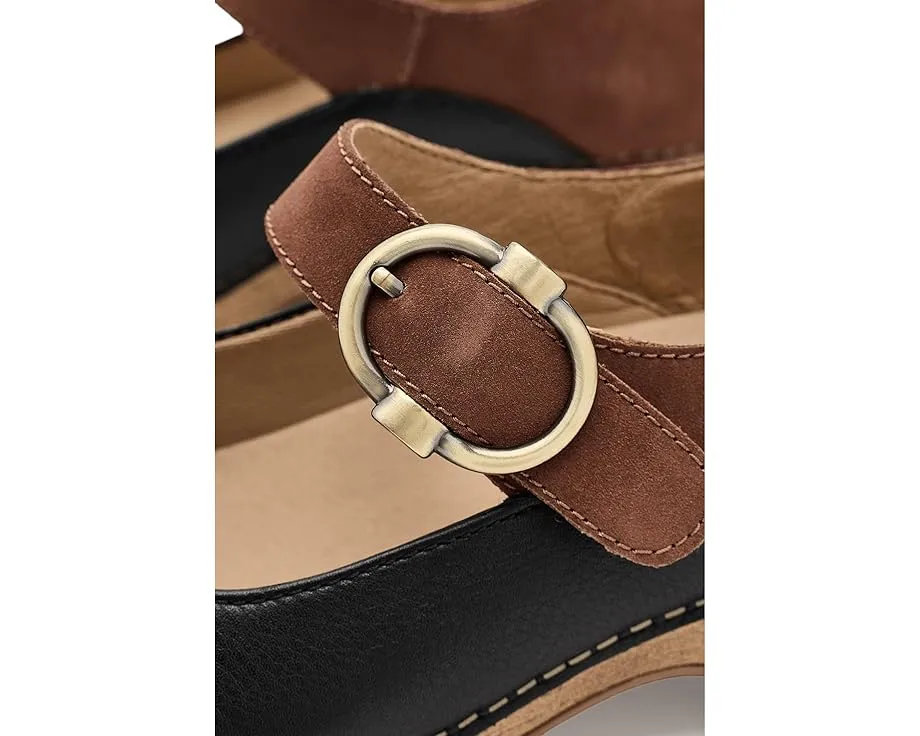 Dansko сабо Bonny Mary Jane из черной кожи с ремешком