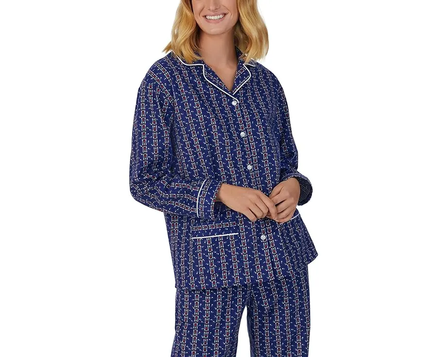 Классический комплект пижамы из фланели с отложным воротником Lanz of Salzburg