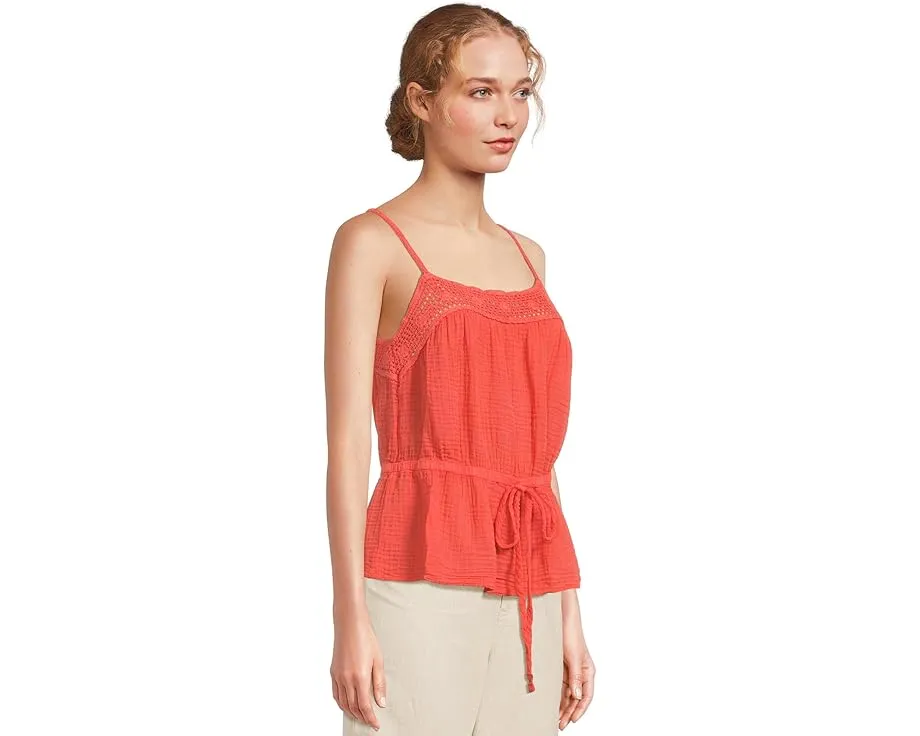 Michael Stars топ с запахом и кружевной отделкой