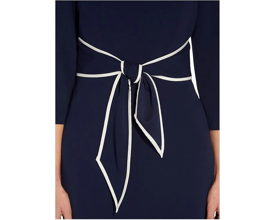 Платье Stretch Crepe Tie Front с контрастной окантовкой Adrianna Papell