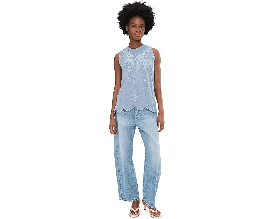 Топ Nell с вышивкой и фигурным подолом от Karyn Seo