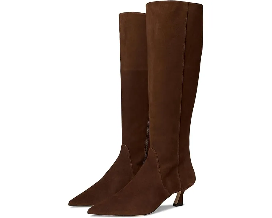 Высокие сапоги Vinnie Zip 50 на изящном каблуке из козьей кожи Stuart Weitzman