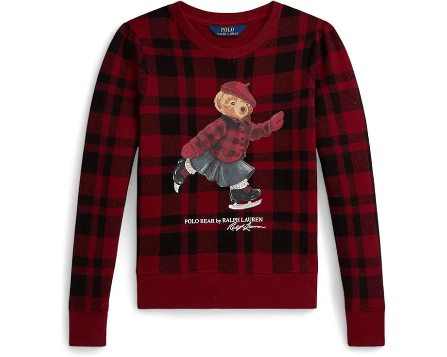 Детская толстовка Polo Ralph Lauren Kids из флиса с принтом Polo Bear и клеткой
