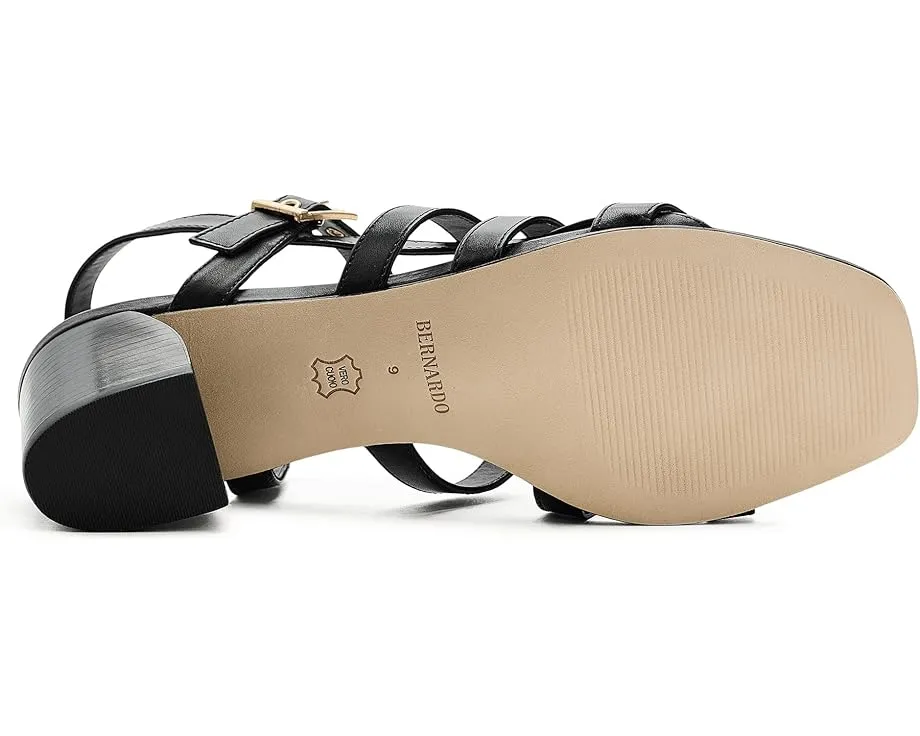 Сандалии Bernardo Novi с обёртывающими ремешками на изогнутом каблуке