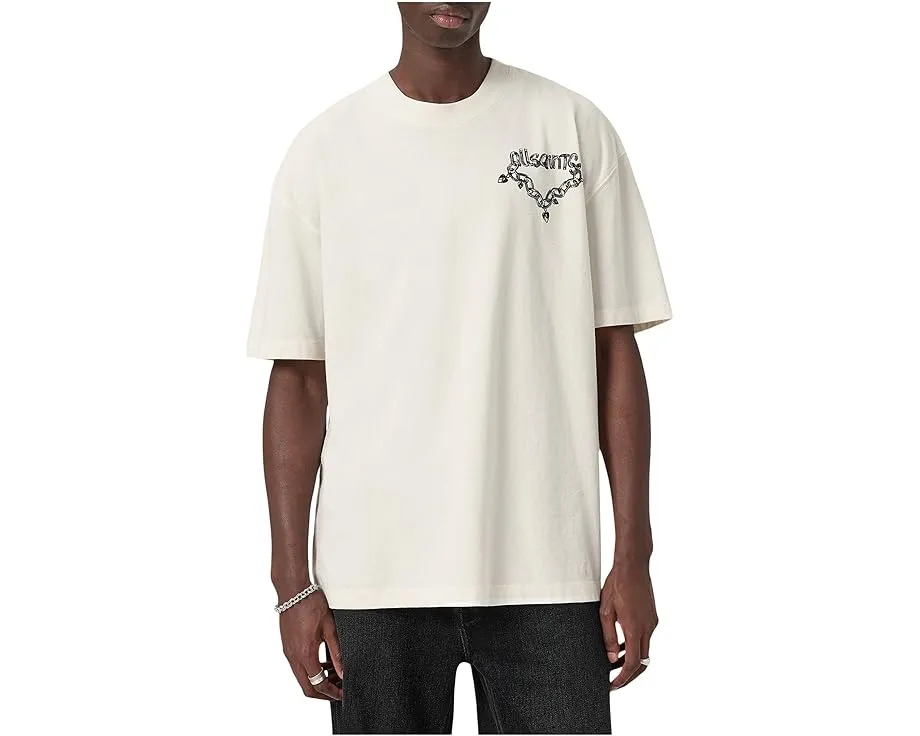 Футболка AllSaints Drip Short Sleeve Crew с графическим принтом и цепями