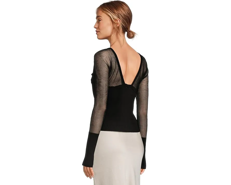 Free People Топ Night After Night с квадратным вырезом и длинным рукавом