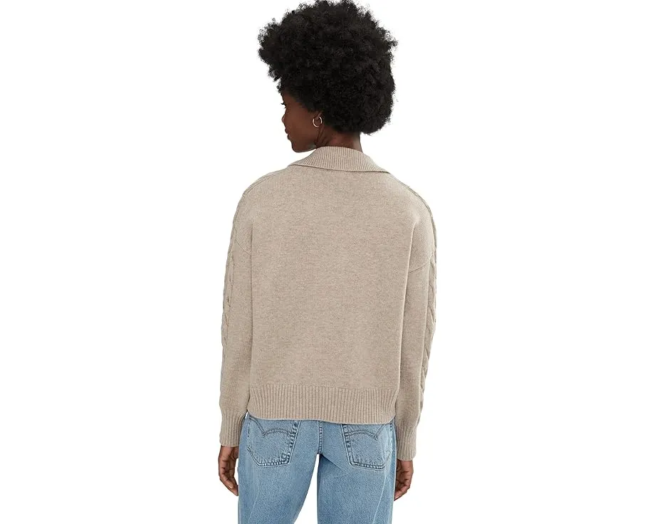 Свитер поло Jet Set Polo Sweater с кабельной вязкой и длинными рукавами