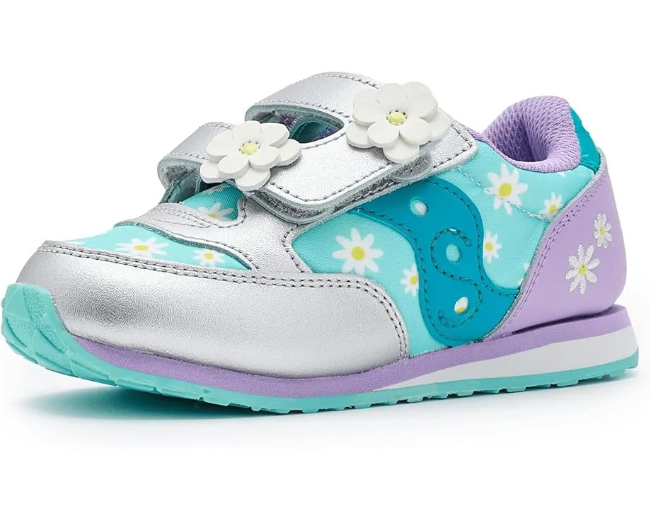 Детские кроссовки Saucony Kids Jazz с застежкой на липучке из замши и сетки