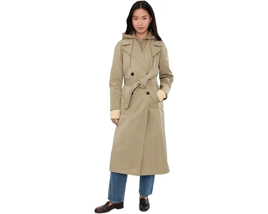 Длинное тренч-пальто Avec Les Filles с регланными рукавами и нагрудником