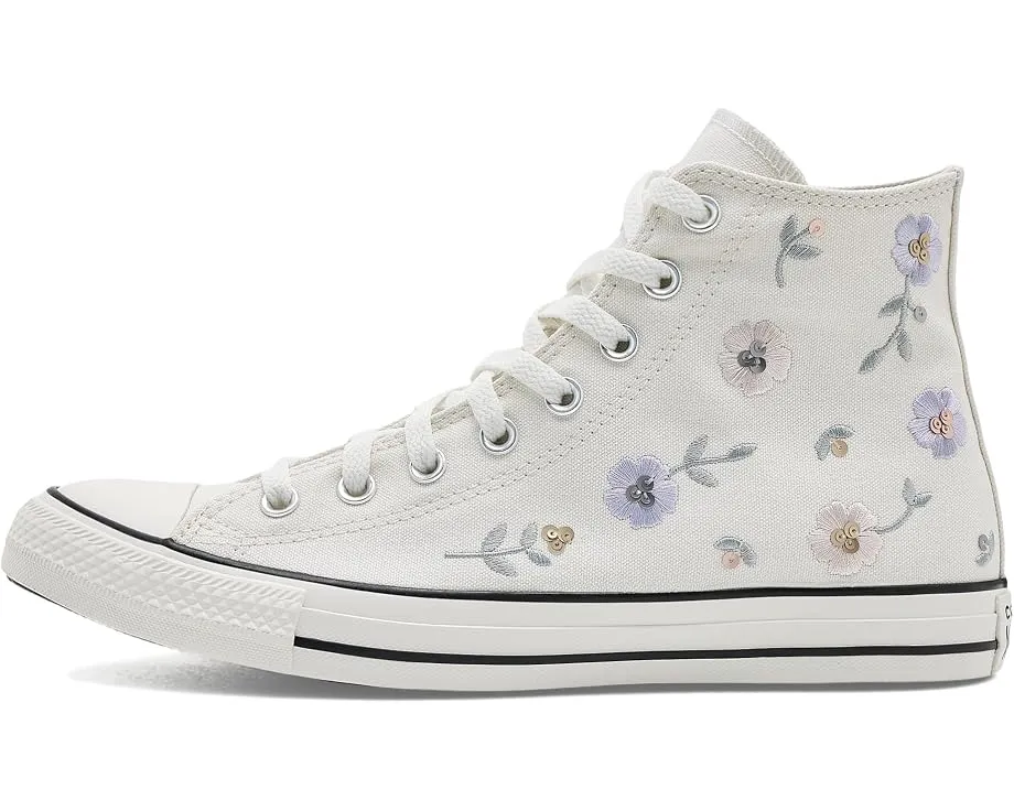 Кеды Converse Chuck Taylor All Star Sequin Flowers высокие с пайетками