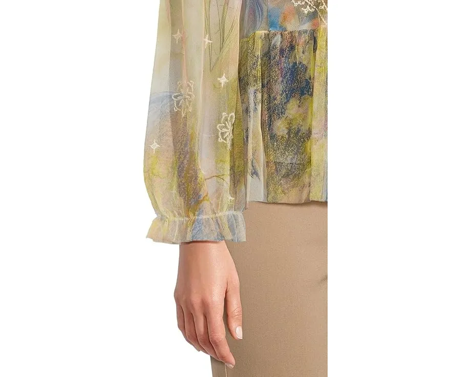 Блуза Johnny Was Charlot Mesh с подкладом и романтичным рюшами