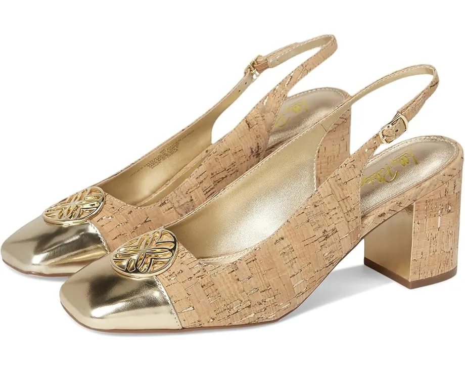 Туфли-лодочки Lilly Pulitzer Mari slingback с пробковым каблуком и зеркальной кожей