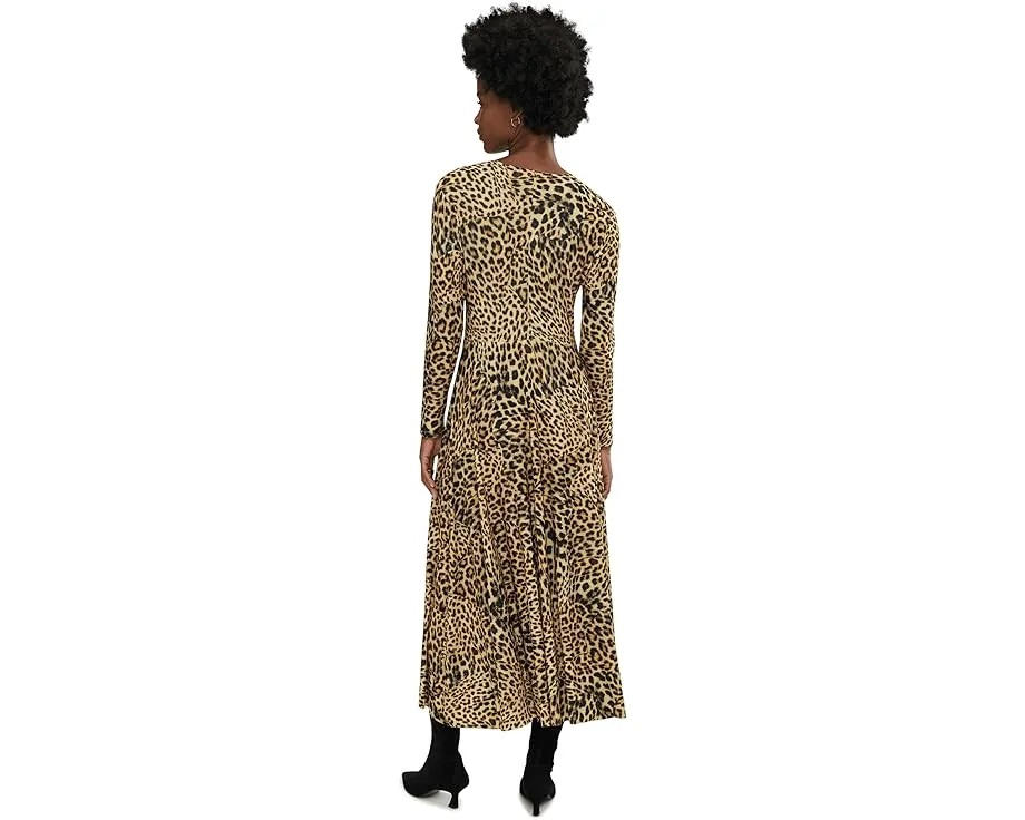 Длинное платье-трапеция с длинным рукавом от Norma Kamali