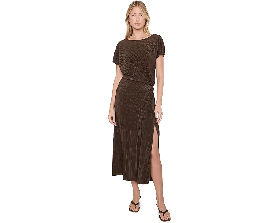 Платье Vince Directional Pleated Twist миди с драпировкой
