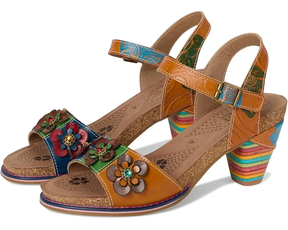 Сандалии Bluesky с цветочными аппликациями и конусным каблуком