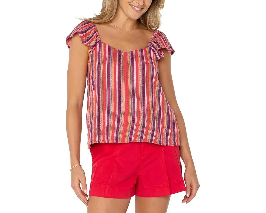 Топ Liverpool Los Angeles с пышными рукавами и завязками из вискозы